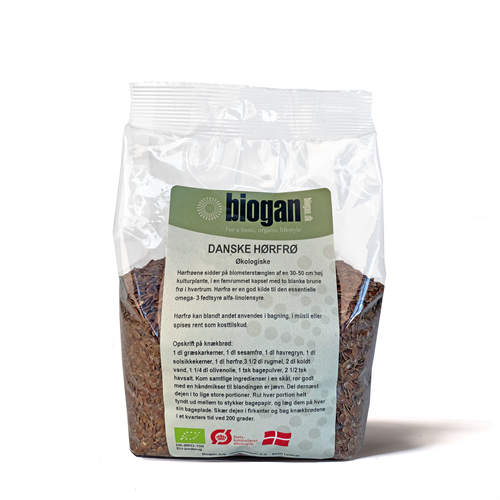 Hørfrø Danske Økologisk - 1 kg - Biogan - DISCOUNT PRIS