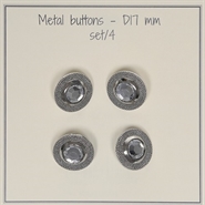 Clutch knapper - sølv - D17 mm - 4 stk - Go Handmade (Refurbished A+)