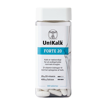 Unikalk Forte 20 - 180 stk. - Unikalk