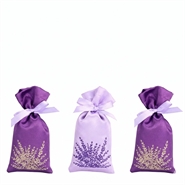 Lavendelposer i bomuldssatin, pakke med 3x18 - Plantes & Parfums