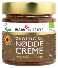 Nøddecreme 14% Hasselnødder Økologisk - 180 Gram - Madame Butterfly