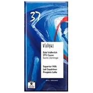 Vivani Superior mælkechokolade 37% Økologisk - 80 gr - Vivani