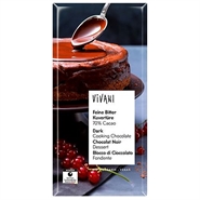 Vivani mørk overtrækschokolade 70% Økologisk - 150 gr - Vivani