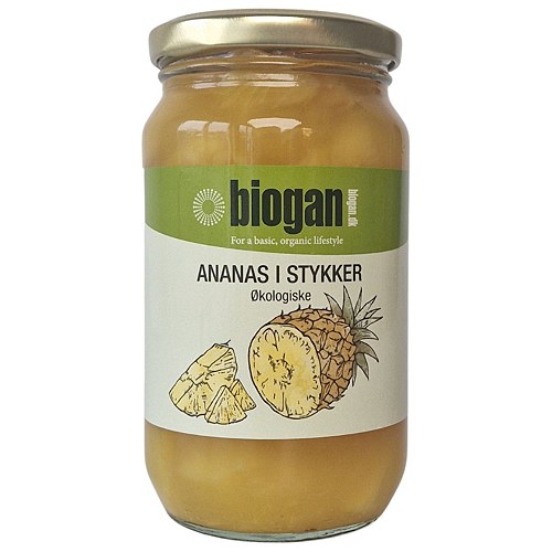 Ananas i stykker Økologisk - 340 gram - Biogan