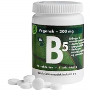 B5 vitamin 200 mg Vegansk - 90 Tabs - Grønne dfi vitaminer