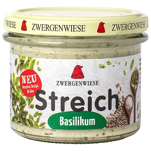 Basilikum smørepålæg veg., GF, Økologisk - 180 gr - Streich - DISCOUNT PRIS