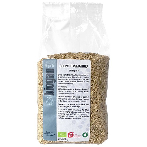 Basmatiris brune Økologiske - 1 kg - Biogan - DISCOUNT PRIS