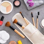Sæt med makeup børster i træ med bæretaske Miset 5 Dele - InnovaGoods 