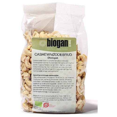 Cashewnødder i brud Økologisk - 500 gram - Biogan - DISCOUNT PRIS