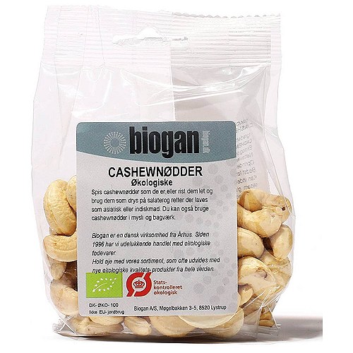 Cashewnødder Økologisk - 100 gram - Biogan