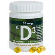 D3-vitamin 35 mcg - 120 kapsler - Grønne dfi vitaminer