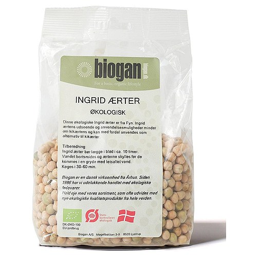 Danske Ingrid ærter Økologisk - 500 gram - Biogan
