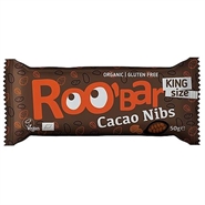 Roobar frugtbar med kakao nibs og mandler Økologisk - 50 g - ROO'bar