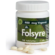 Folsyre 400 mcg - 90 tab - Grønne dfi vitaminer