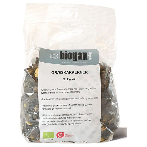 Græskarkerner Økologisk - 500 gr - Biogan - DISCOUNT PRIS
