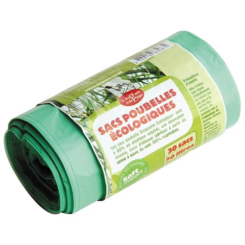 Grønne affaldsposer af bioplastik 30 Liter - 30 Poser - DISCOUNT PRIS