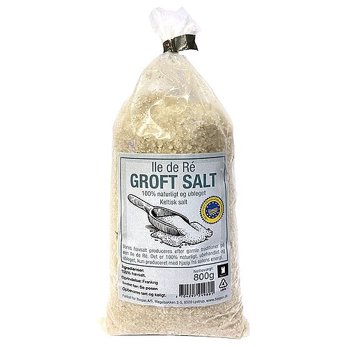Groft Keltisk Havsalt ubleget, Fransk - 800 gram - DISCOUNT PRIS