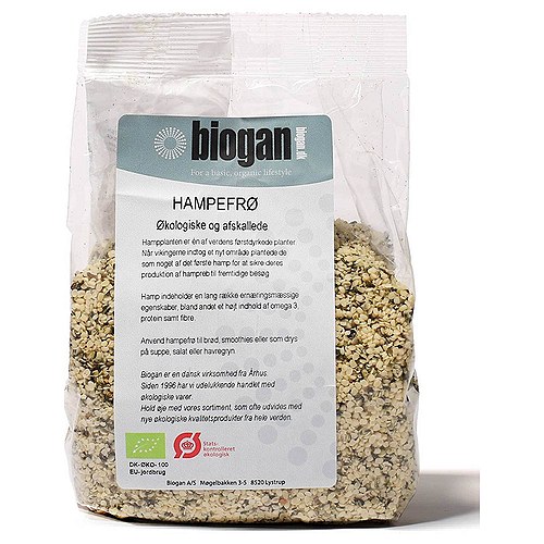 Hampefrø afskallede Økologisk - 400 gram - Biogan