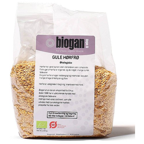 Hørfrø gule Økologisk - 500 gr - Biogan  