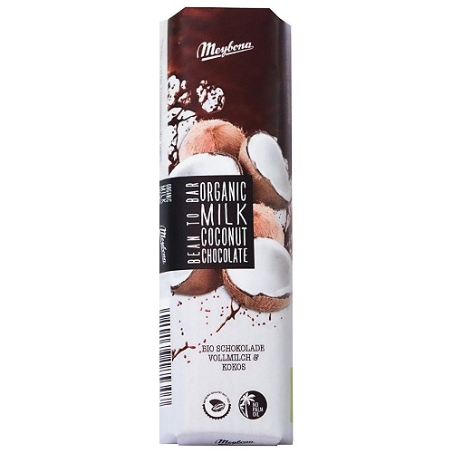 Mælkechokolade med kokos - 35 g - Meybona
