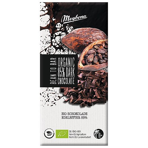 Mørk chokolade 85 % kakao Økologisk - 100 Gram - Meybona - DISCOUNT PRIS