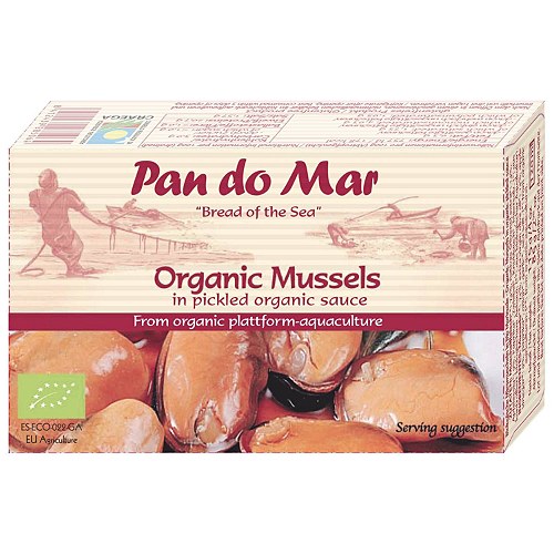 Muslinger i marinade økologisk, kystfanget Spanien - 115 gram -  Pan do Mar