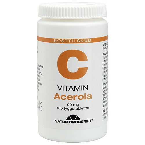 Acerola med C-vitamin - 100 tabletter - Natur-Drogeriet