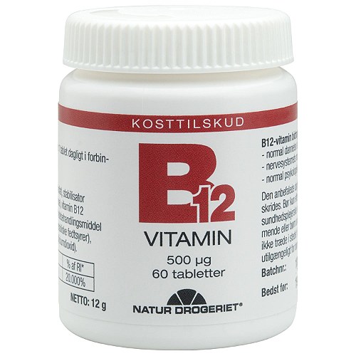 B12 vitamin 500 ug - 60 tab - Natur Drogeriet