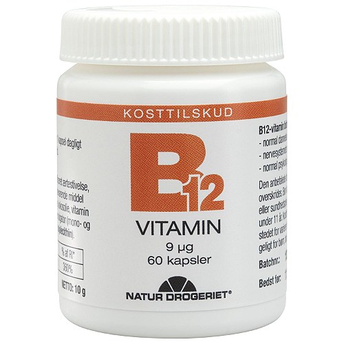 B12 vitamin 9 ug - 60 kap - Natur Drogeriet 