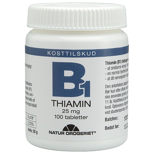 B1Thimin vitamin 25 mg - 100 tab - Natur Drogeriet 
