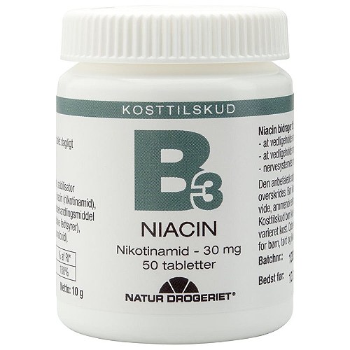 Niacin (amid) B3 30 mg - 50 tab - Natur Drogeriet 