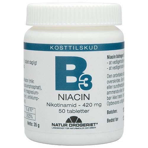 Niacin Nikotinamid B3 420 mg - 50 tab - Natur Drogeriet