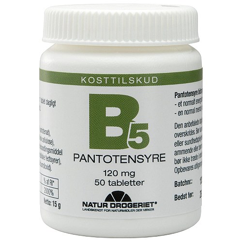 Pantotensyre 120 mg - 50 tabletter - Natur-Drogeriet
