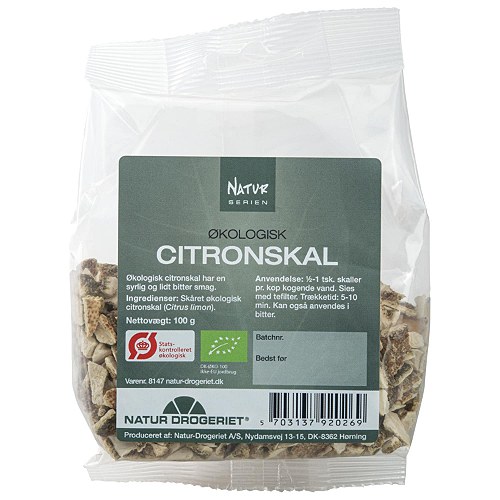 Citronskal tørret Økologisk  - 100 gram - Natur-Drogeriet