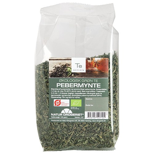 Grøn te med pebermynte Økologisk - 100 gr - Natur-Drogeriet