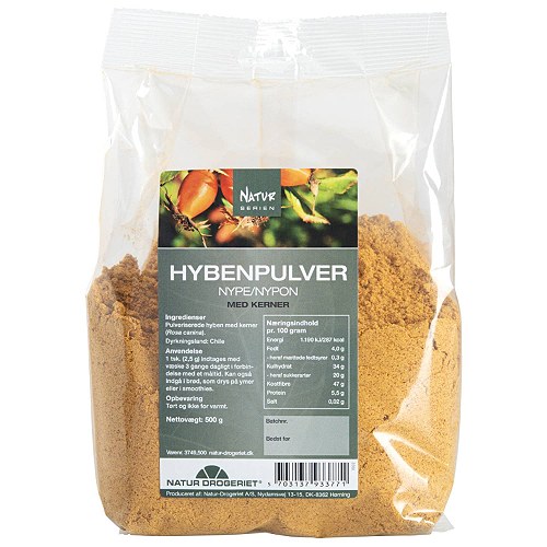 Hyben pulver fin m/frø - 500 gr - Natur Drogeriet