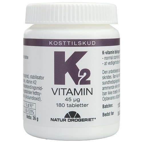 K2-vitamin - 180 tabletter - Natur-Drogeriet