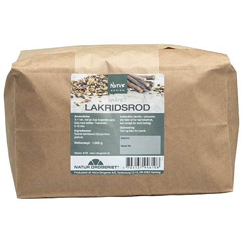 Lakridsrod skåret - 1 kg - Natur Drogeriet