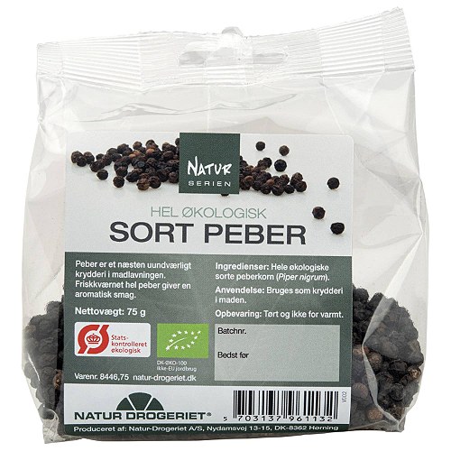 Peber sort hel Økologisk - 75 gram - Natur Drogeriet