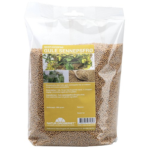 Sennepfrø gul hel - 1 kg - Natur Drogeriet