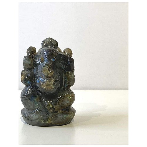 Ganesha Statue Labradorit - 1 stk - 108 Blessings