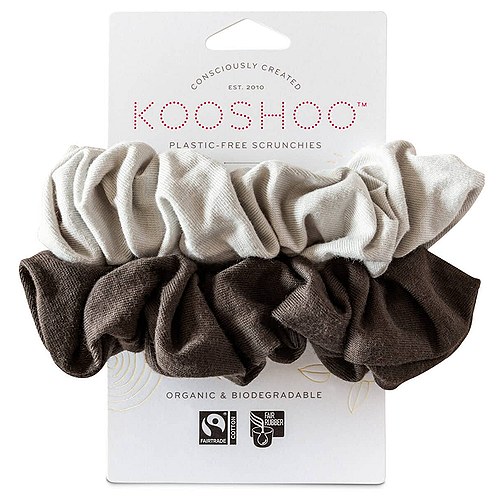 Hår Scrunchie Lys- Mørkegrå Økologisk - 2 stk - Kooshoo