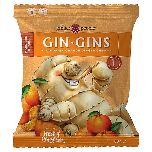 Gin Gins Ingefær Chews Mandarin - 60 gram - Ginger People