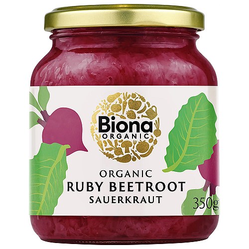 Sauerkraut med Rødbede Økologisk - 350 gram - Biona