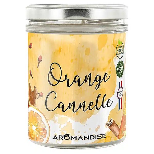 Duftlys Orange Cinnamon Sojalys - 150 gram - Aromandise