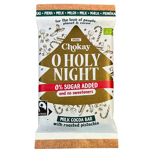 Christmas Special Bar Mælkechokolade med Pistacie 39% Økologisk - 70 gram - Chokay