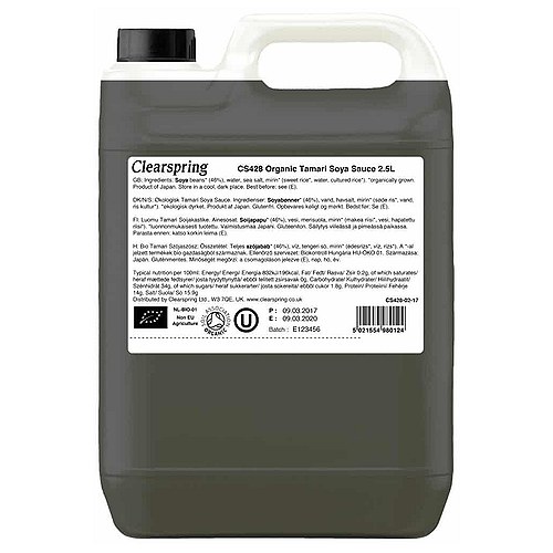Tamari Sojasauce Glutenfri Økologisk - 2,5 liter - Clearspring