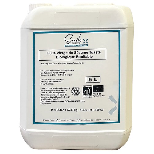 Ristet Sesamolie Økologisk - 5 liter - Emile Noël