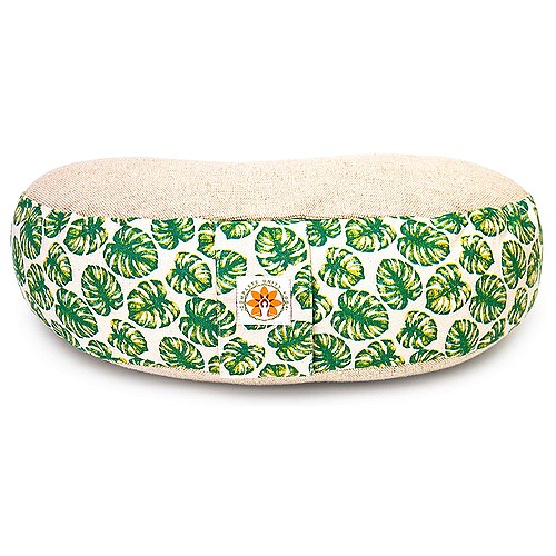 Meditationspude Halvmåne Mindful Jungle med Boghvedefyld - 44 x 25 x 15 cm - Complete Unity Yoga