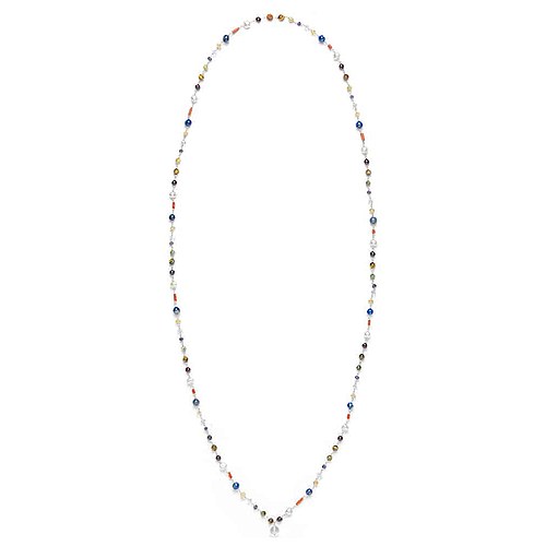 Planet Mala Sølv - ca. 102 cm - 108 Blessings